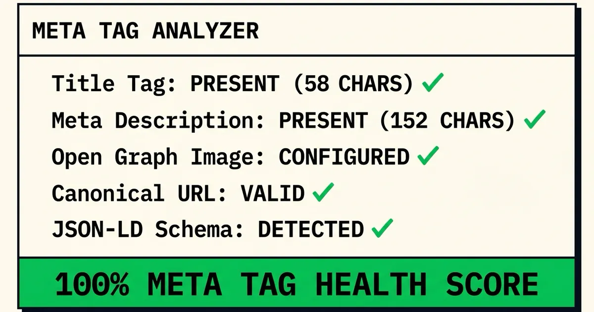 Meta Tag Analyzer preview screenshot